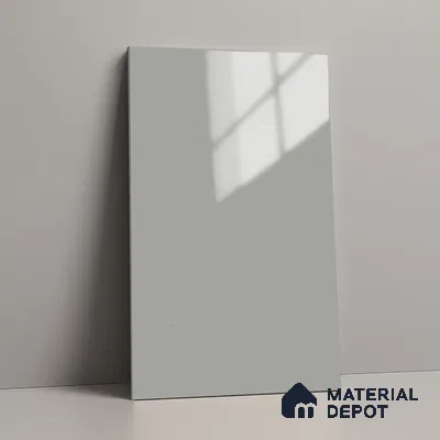 LM 21059 C Steelmist Grey Solid Color Glossy Finish 8 ft x 4 ft Decorative Laminate - 1 mm | Suitable for Living Room, Kitchen, Office