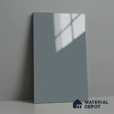LM 21060 E Gravora Grey Solid Color Glossy Finish 8 ft x 4 ft Decorative Laminate - 1 mm | Suitable for Living Room, Kitchen, Office