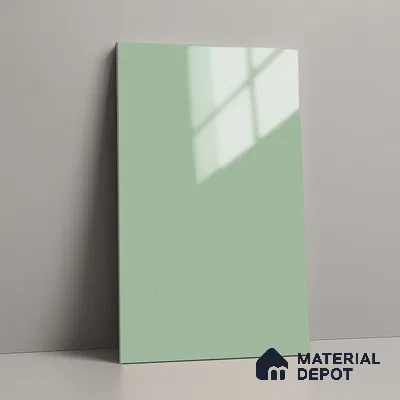 LM 21067 C Mint Green Solid Color Glossy Finish 8 ft x 4 ft Decorative Laminate - 1 mm | Suitable for Living Room, Kitchen, Office