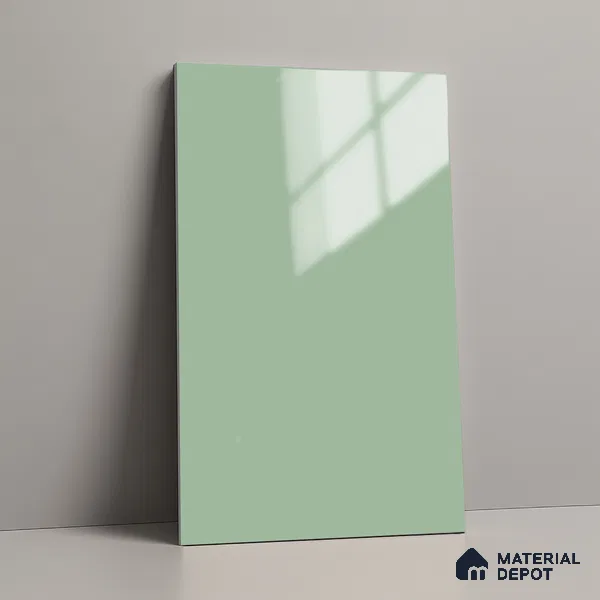 LM 21067 C Mint Green Solid Color Glossy Finish 8 ft x 4 ft Decorative Laminate - 1 mm | Suitable for Living Room, Kitchen, Office