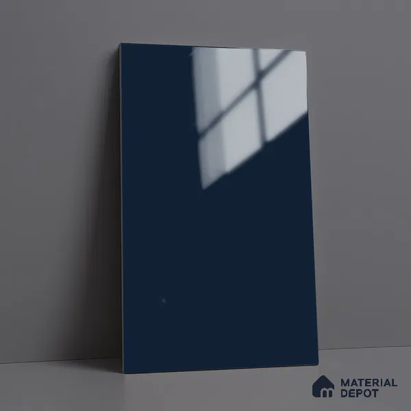 LM 21070 H Deep Slate Blue Solid Color Glossy Finish 8 ft x 4 ft Decorative Laminate - 1 mm | Suitable for Living Room, Kitchen, Office