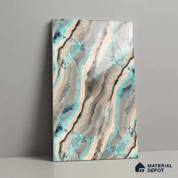 LM 21099 Molten Design Digital High Gloss Finish 8 ft x 4 ft Decorative Laminate - 1 mm | Suitable for TV Unit, Wardrobe, Kitchen Cabinets