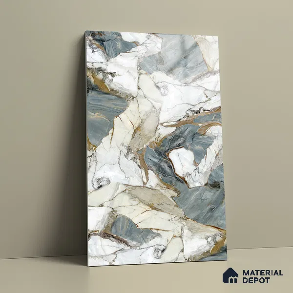 LM 21102 Celestial Veins Digital High Gloss Finish 8 ft x 4 ft Decorative Laminate - 1 mm | Suitable for TV Unit, Wardrobe, Kitchen Cabinets