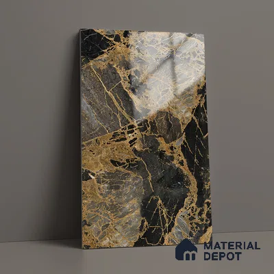 LM 21104 Midnight Luxe Digital High Gloss Finish 8 ft x 4 ft Decorative Laminate - 1 mm | Suitable for TV Unit, Wardrobe, Kitchen Cabinets