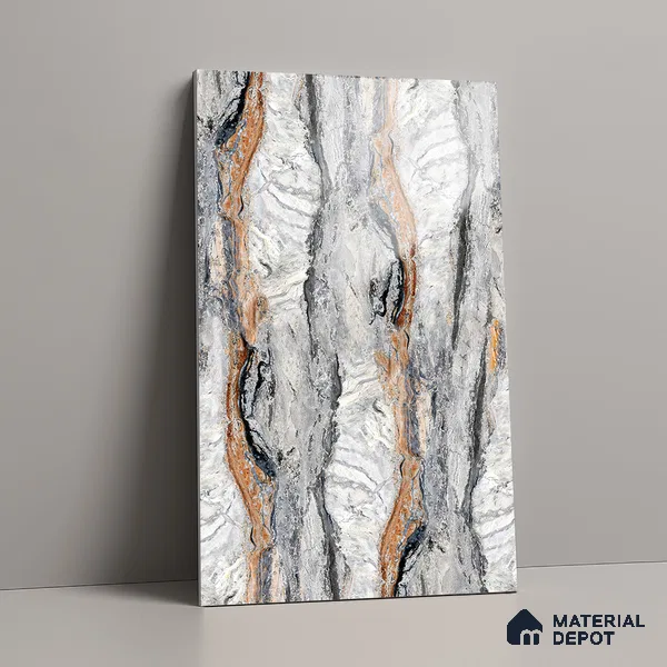 LM 21105 Volcanic Ridge Digital High Gloss Finish 8 ft x 4 ft Decorative Laminate - 1 mm | Suitable for TV Unit, Wardrobe, Kitchen Cabinets