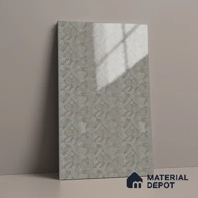 Patterned Look LM 21106 B Satin Botanical Leaf Marble High Gloss Finish 8 ft x 4 ft Decorative Laminate - 1 mm | Suitable for Bedroom, TV Unit, Wardrobe