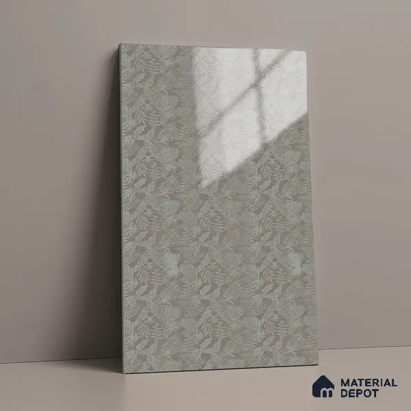 Patterned Look LM 21106 B Satin Botanical Leaf Marble High Gloss Finish 8 ft x 4 ft Decorative Laminate - 1 mm | Suitable for Bedroom, TV Unit, Wardrobe