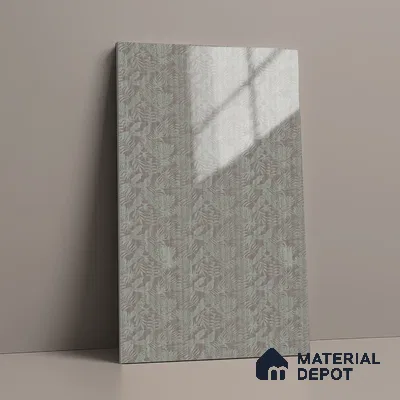 Pattern Fluted Look LM 21106 C Satin Botanical Leaf High Gloss Finish 8 ft x 4 ft Decorative Laminate - 1 mm | Suitable for TV Unit, Wardrobe, Kitchen Cabinets