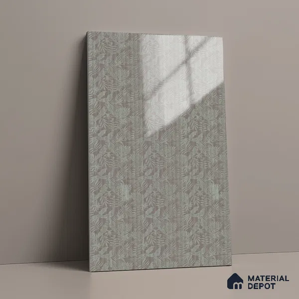 Pattern Fluted Look LM 21106 C Satin Botanical Leaf High Gloss Finish 8 ft x 4 ft Decorative Laminate - 1 mm | Suitable for TV Unit, Wardrobe, Kitchen Cabinets