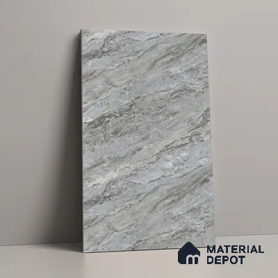 Stone Look LM 21107 B Glacier Mist Noble Diagon Texture Finish 8 ft x 4 ft Decorative Laminate - 1 mm | Suitable for TV Unit, Wardrobe, Kitchen Cabinets