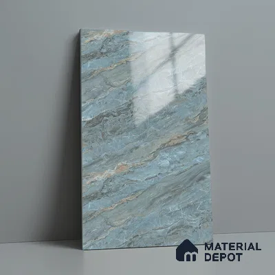 LM 21108 C Ocean Marble Marble High Gloss Finish 8 ft x 4 ft Decorative Laminate - 1 mm | Suitable for TV Unit, Wardrobe, Kitchen Cabinets