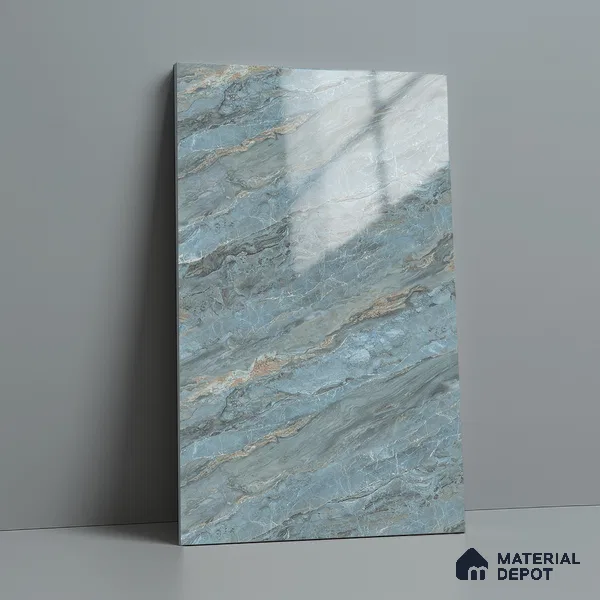 LM 21108 C Ocean Marble Marble High Gloss Finish 8 ft x 4 ft Decorative Laminate - 1 mm | Suitable for TV Unit, Wardrobe, Kitchen Cabinets