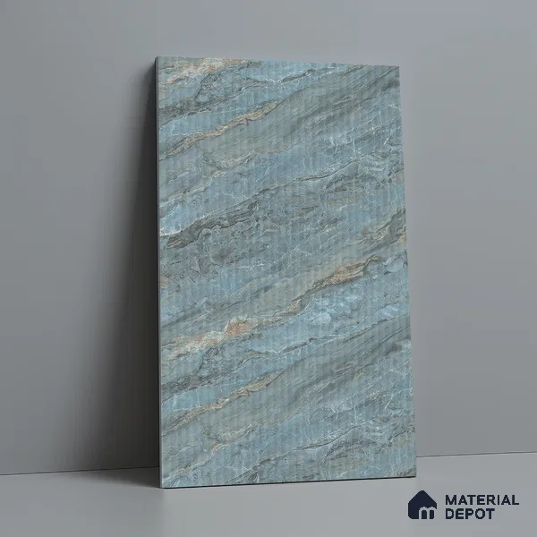Marble Fluted LM 21108 D Ocean Marble 8 ft x 4 ft Matte Finish Decorative Laminate - 1 mm | Suitable for TV Unit,Wardrobe, Kitchen Cabinets