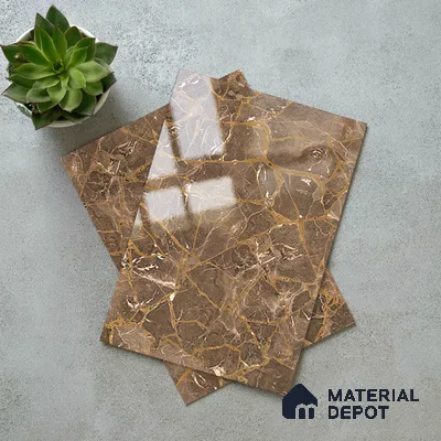 LM 21110 Mystro Goldine Marble High Gloss Finish 8 ft x 4 ft Decorative Laminate - 1 mm | Suitable for TV Unit, Wardrobe, Kitchen Cabinets