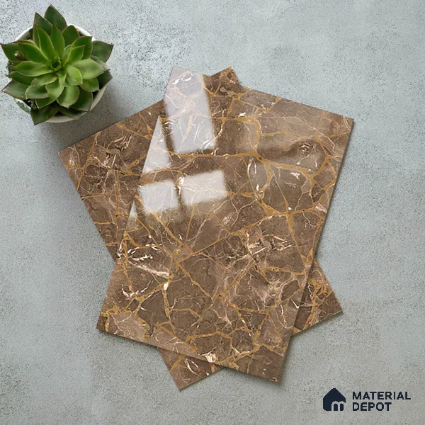 LM 21110 Mystro Goldine Marble High Gloss Finish 8 ft x 4 ft Decorative Laminate - 1 mm | Suitable for TV Unit, Wardrobe, Kitchen Cabinets