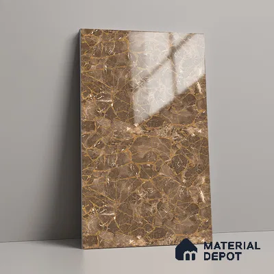 LM 21110 Mystro Goldine Marble High Gloss Finish 8 ft x 4 ft Decorative Laminate - 1 mm | Suitable for TV Unit, Wardrobe, Kitchen Cabinets