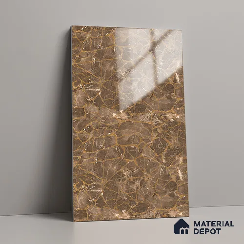 LM 21110 Mystro Goldine Marble High Gloss Finish 8 ft x 4 ft Decorative Laminate - 1 mm | Suitable for TV Unit, Wardrobe, Kitchen Cabinets