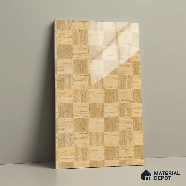 Marble Look LM 21111 Sienna Matrix Marble High Gloss Finish 8 ft x 4 ft Decorative Laminate - 1 mm | Suitable for TV Unit, Wardrobe, Kitchen Cabinets