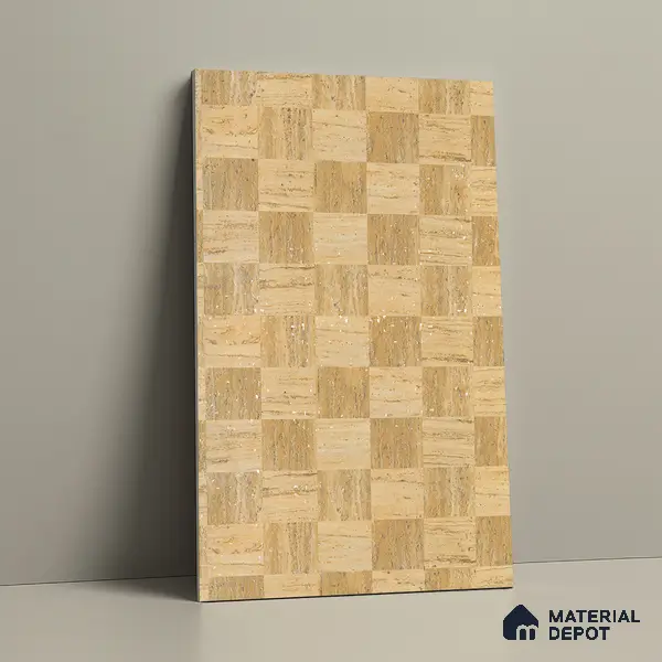 Stone Look LM 21111 B Sienna Matrix Lime Stone Texture Finish 8 ft x 4 ft Decorative Laminate - 1 mm | Suitable for TV Unit, Wardrobe, Kitchen Cabinets