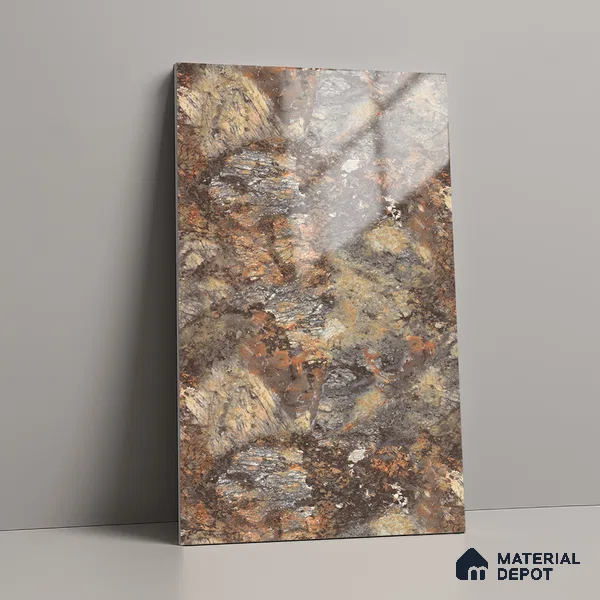 Marble Look LM 21112 C Volcanic Burst Marble High Gloss Finish 8 ft x 4 ft Decorative Laminate - 1 mm | Suitable for TV Unit, Wardrobe, Kitchen Cabinets
