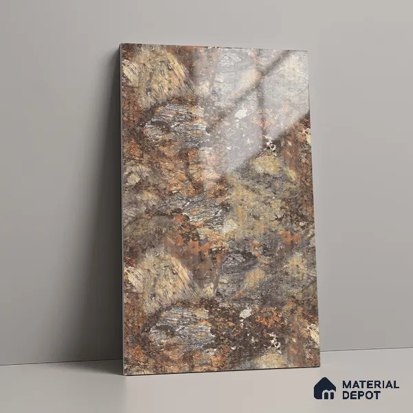 Marble Fluted Look LM 21112 E Volcanic Burst High Gloss Finish 8 ft x 4 ft Decorative Laminate - 1 mm | Suitable for TV Unit, Wardrobe, Kitchen Cabinets