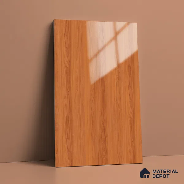 Wooden Look LM 21117 B Saffron Wood Wooden High Gloss Finish 8 ft x 4 ft Decorative Laminate - 1 mm | Suitable for TV Unit, Wardrobe, Kitchen Cabinets