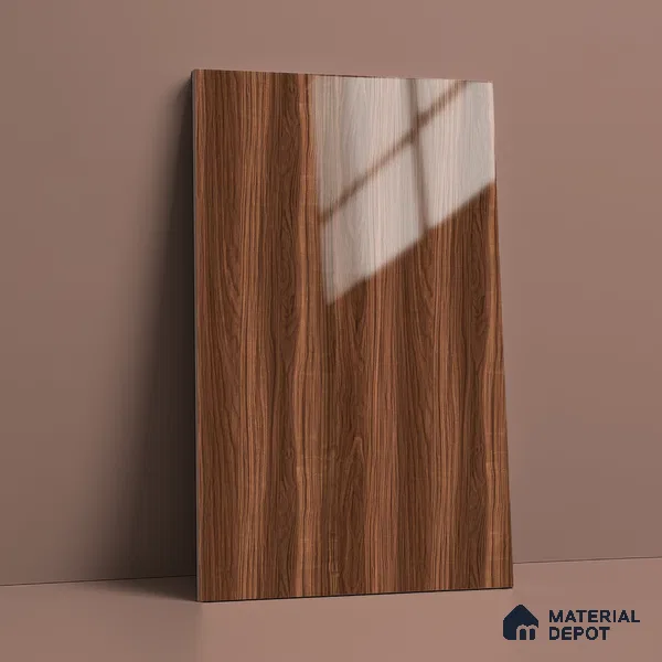 Wooden Look LM 21118 D Castano Rich Wooden High Gloss Finish 8 ft x 4 ft Decorative Laminate - 1 mm | Suitable for TV Unit, Wardrobe, Kitchen Cabinets