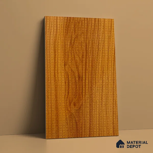 Wooden Look LM 21120 C Golden Elm Prism Path Texture Finish 8 ft x 4 ft Decorative Laminate - 1 mm | Suitable for TV Unit, Wardrobe, Kitchen Cabinets