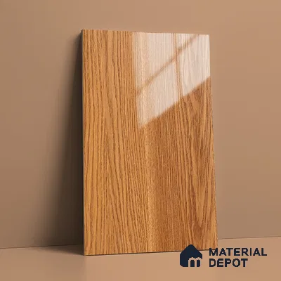 Wooden Look LM 21122 Regal Teak Wooden High Gloss Finish 8 ft x 4 ft Decorative Laminate - 1 mm | Suitable for TV Unit, Wardrobe, Kitchen Cabinets