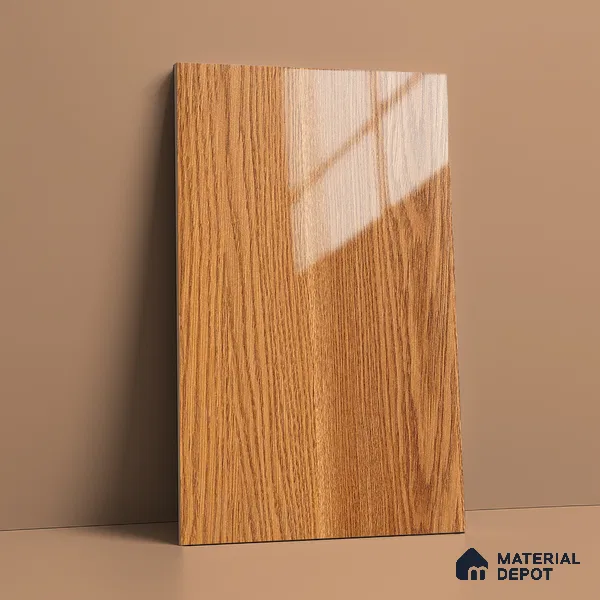 Wooden Look LM 21122 Regal Teak Wooden High Gloss Finish 8 ft x 4 ft Decorative Laminate - 1 mm | Suitable for TV Unit, Wardrobe, Kitchen Cabinets