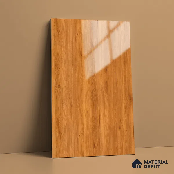 Wooden Look LM 21123 C Amberveil Wooden High Gloss Finish 8 ft x 4 ft Decorative Laminate - 1 mm | Suitable for TV Unit, Wardrobe, Kitchen Cabinets
