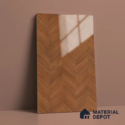 Wooden Look LM 21131 B Royal Teakline Wooden High Gloss Finish 8 ft x 4 ft Decorative Laminate - 1 mm | Suitable for TV Unit, Wardrobe, Kitchen Cabinets