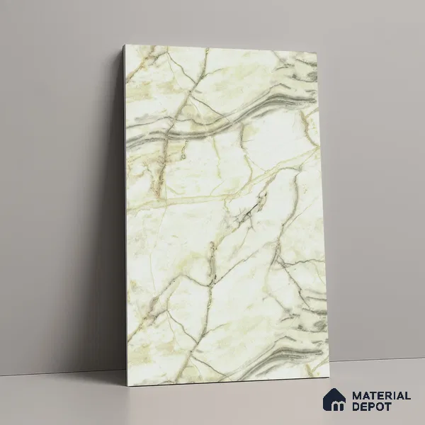 Marble Look LM 18769 Yellow Marble Texture 8 ft x 4 ft Texture Finish Decorative Laminate - 1 mm | Suitable for TV Unit, Wardrobe, Kitchen Cabinets