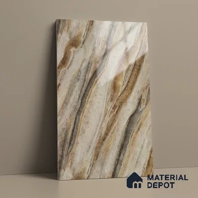 Marble Look LM 18770 Iiiusion Bronze Marble 8 ft x 4 ft Texture Finish Decorative Laminate - 1 mm | Suitable for TV Unit, Wardrobe, Kitchen Cabinets
