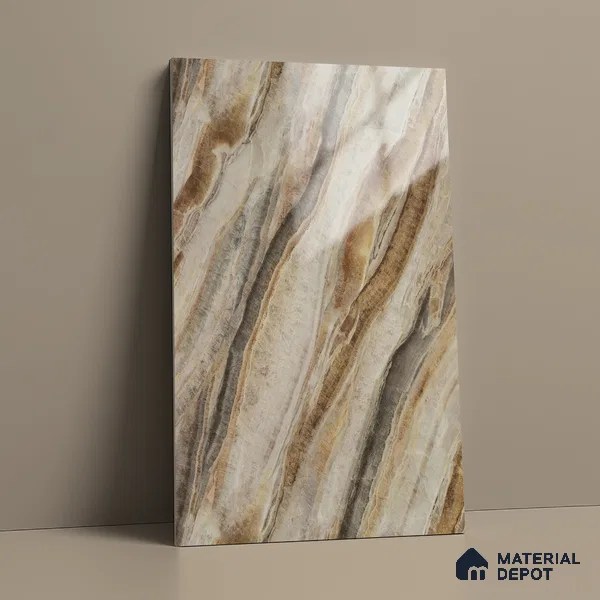 Marble Look LM 18770 Iiiusion Bronze Marble 8 ft x 4 ft Texture Finish Decorative Laminate - 1 mm | Suitable for TV Unit, Wardrobe, Kitchen Cabinets