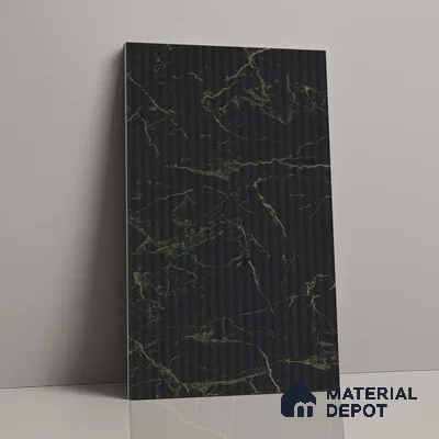 Marble Fluted Look LM 18772 Venatino Gold 8 ft x 4 ft Texture Finish Decorative Laminate - 1 mm | Suitable for TV Unit, Wardrobe, Kitchen Cabinets