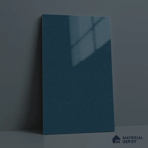 LM 21472 Folk Blue 8 ft x 4 ft Glossy Finish Decorative Laminate - 1 mm | Suitable for Living Room, Kitchen, Office