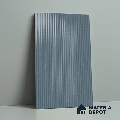 Fluted Solid Color Look LM 21479 Summery Sky 8 ft x 4 ft Glossy Finish Decorative Laminate - 1 mm | Suitable for TV Unit, Wardrobe, Kitchen Cabinets