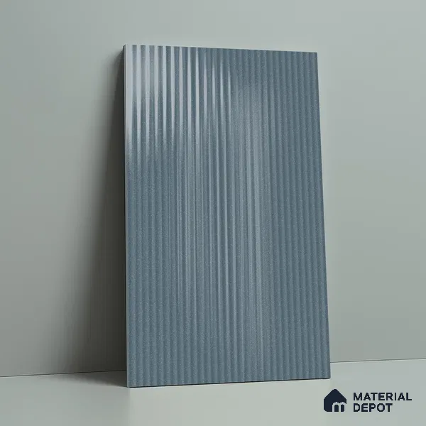 Fluted Solid Color Look LM 21479 Summery Sky 8 ft x 4 ft Glossy Finish Decorative Laminate - 1 mm | Suitable for TV Unit, Wardrobe, Kitchen Cabinets