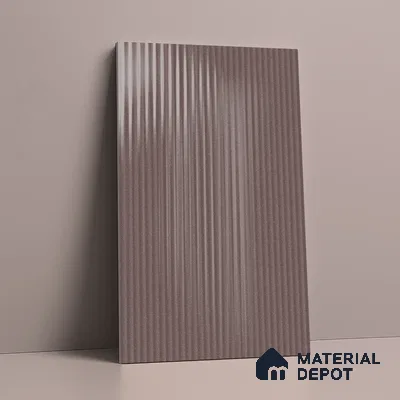 Fluted Solid Color Look LM 21481 Americano 8 ft x 4 ft Glossy Finish Decorative Laminate - 1 mm | Suitable for TV Unit, Wardrobe, Kitchen Cabinets