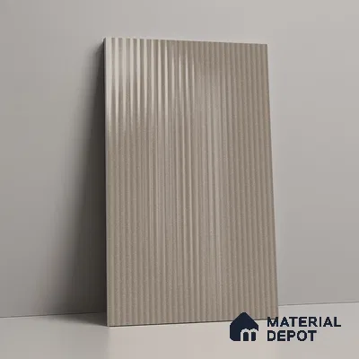 Fluted Solid Color Look LM 21548 Perfect Beige 8ft x 4ft Glossy Finish Decorative Laminate - 1 mm | Suitable for TV Unit, Wardrobe, Kitchen Cabinets