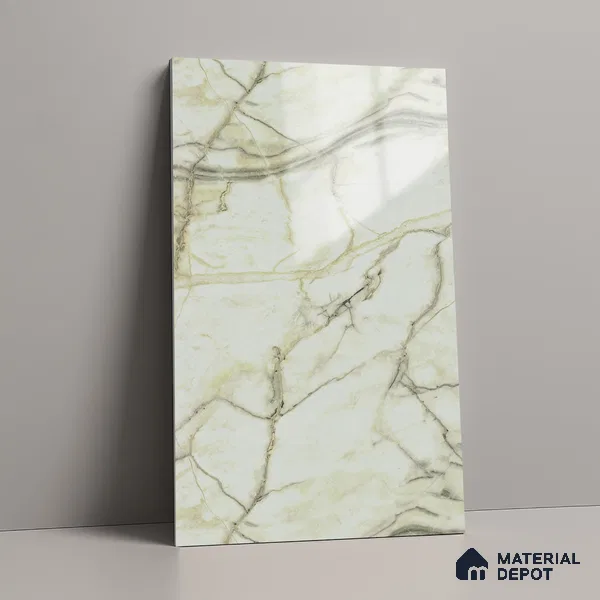 Marble Look LM 21553 Yellow Marble Texture 8ft x 4ft Texture Finish Decorative Laminate - 1 mm | Suitable for TV Unit, Wardrobe, Kitchen Cabinets