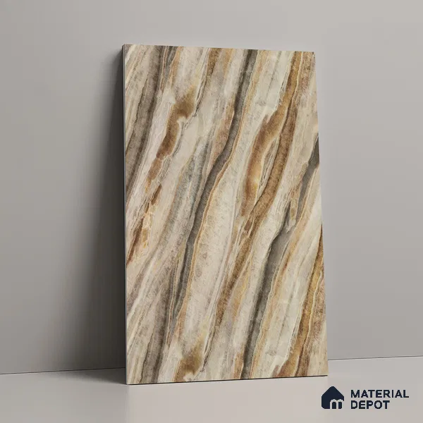 Marble Look LM 21568 Iiiusion Bronze Marble 8ft x 4ft Texture Finish Decorative Laminate - 1 mm | Suitable for TV Unit, Wardrobe, Kitchen Cabinets