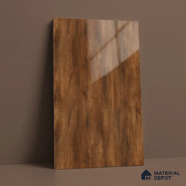 Wooden Look LM 21593 Sunny Yew 8ft x 4ft High Gloss Finish Decorative Laminate - 1 mm | Suitable for TV Unit, Wardrobe, Kitchen Cabinets