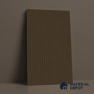 Fluted Solid Color Look LM 21623 Umber Brown 8ft x 4ft Texture Finish Decorative Laminate - 1 mm | Suitable for TV Unit, Wardrobe, Kitchen Cabinets
