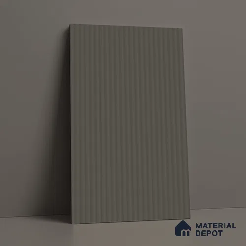 Fluted Solid Color Look LM 21624 Mink Grey 8ft x 4ft Texture Finish Decorative Laminate - 1 mm | Suitable for TV Unit, Wardrobe, Kitchen Cabinets
