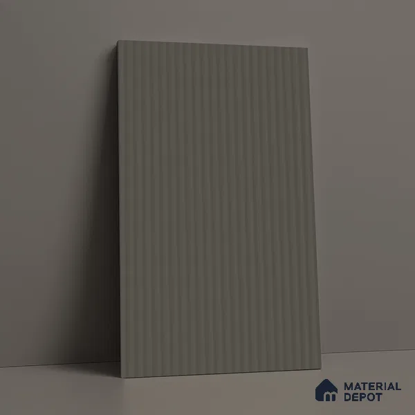 Fluted Solid Color Look LM 21624 Mink Grey 8ft x 4ft Texture Finish Decorative Laminate - 1 mm | Suitable for TV Unit, Wardrobe, Kitchen Cabinets