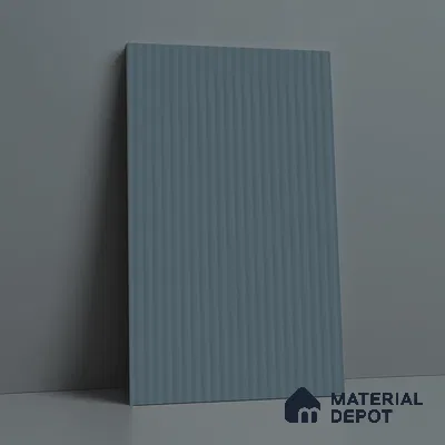 Fluted Solid Color Look LM 21626 Corsican Blue 8ft x 4ft Texture Finish Decorative Laminate - 1 mm | Suitable for TV Unit, Wardrobe, Kitchen Cabinets
