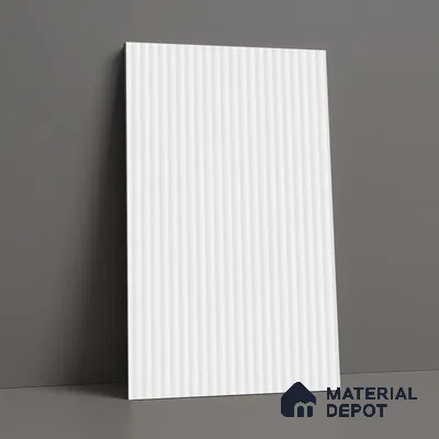 Fluted Solid Color Look LM 21628 Coconut White 8ft x 4ft Texture Finish Decorative Laminate - 1 mm | Suitable for TV Unit, Wardrobe, Kitchen Cabinets