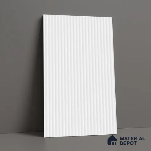 Fluted Solid Color Look LM 21628 Coconut White 8ft x 4ft Texture Finish Decorative Laminate - 1 mm | Suitable for TV Unit, Wardrobe, Kitchen Cabinets